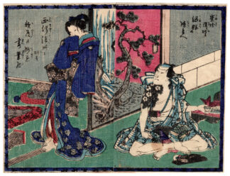 TOKUBEI THE FOND OF SAKE (Utagawa School)